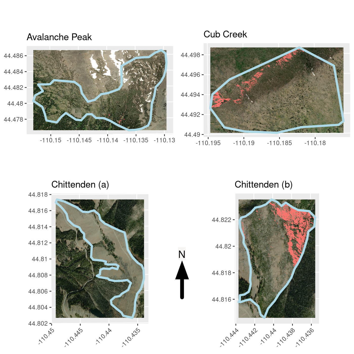 Selected planting areas based on projected drought stress